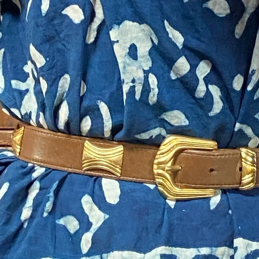 Carlisle Vintage Leather and Gold Belt